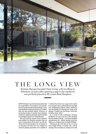 Clear Living featured in Cheshire Life, March 2016